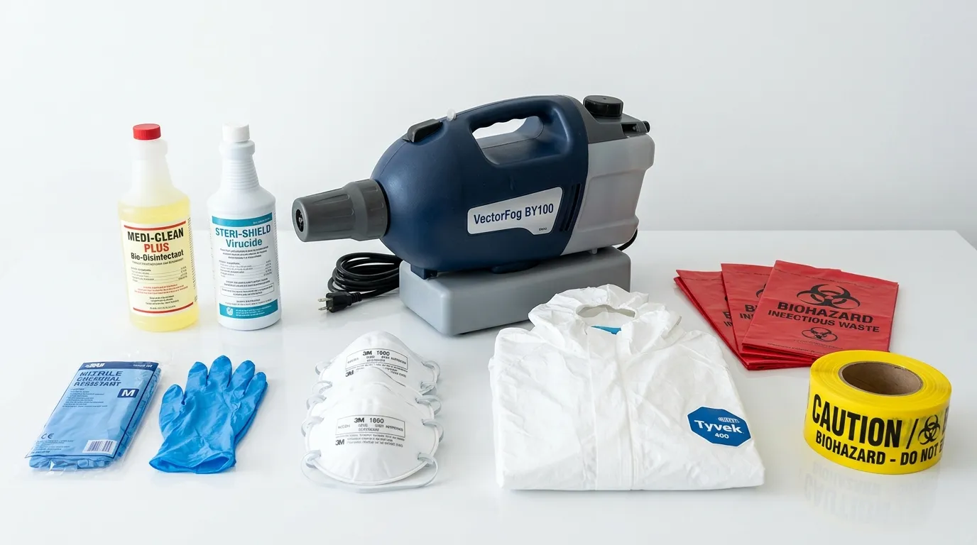 Professional biohazard remediation crew working in Beverly Hills